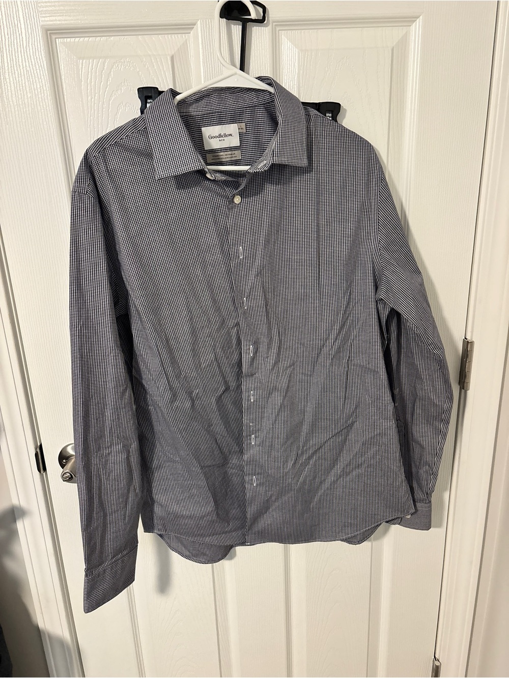 Goodfellow & Co Gray and White Micro-Stripe Dress Shirt